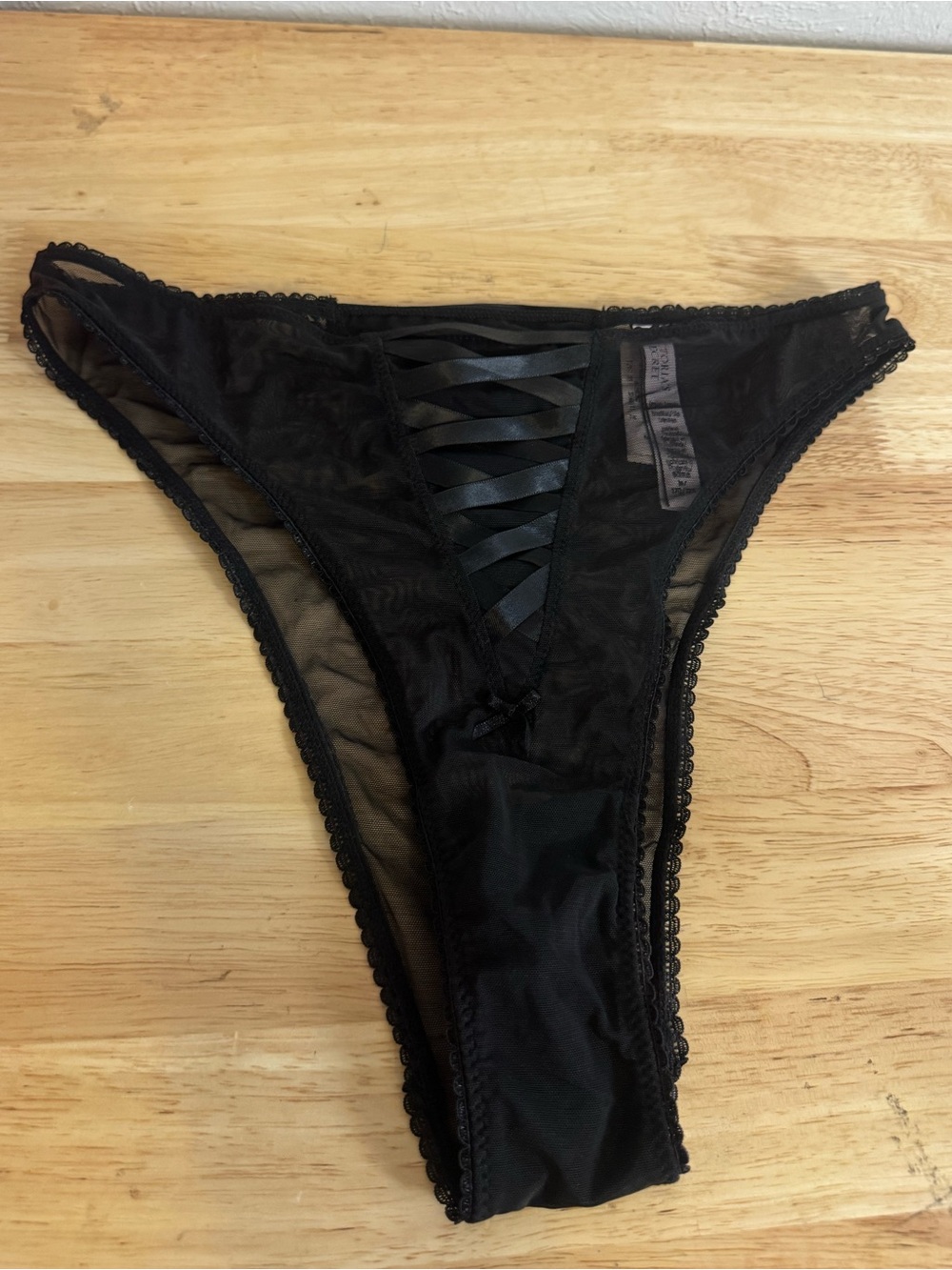 Victorias Secret Dream Angela Brazilian Sheer Lace Up Panty